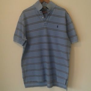 Ralph Lauren Polo Light Blue Navy/White Stripes XL